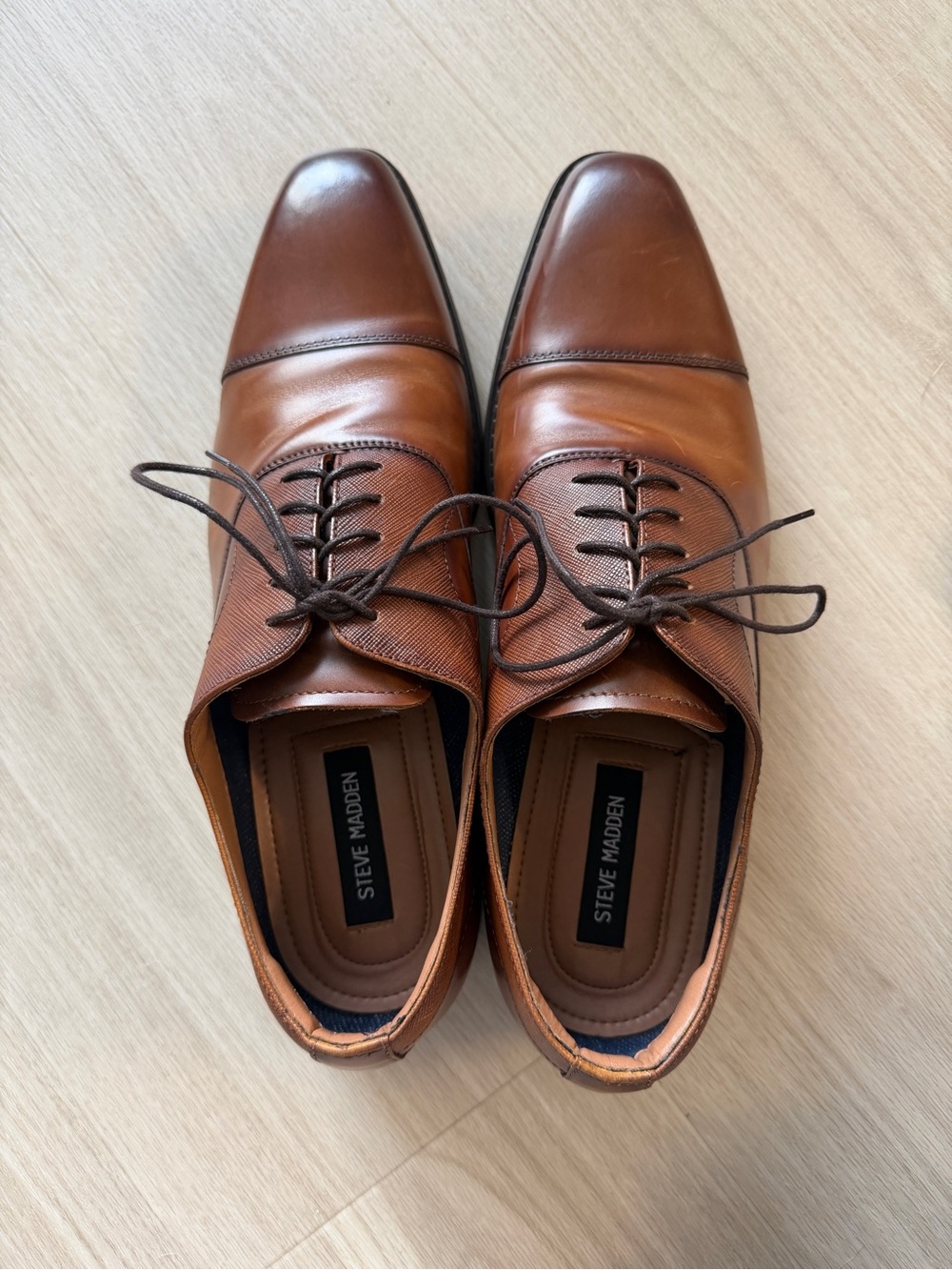 Steve Madden Men's Tan/Brown Leather Dress Shoes